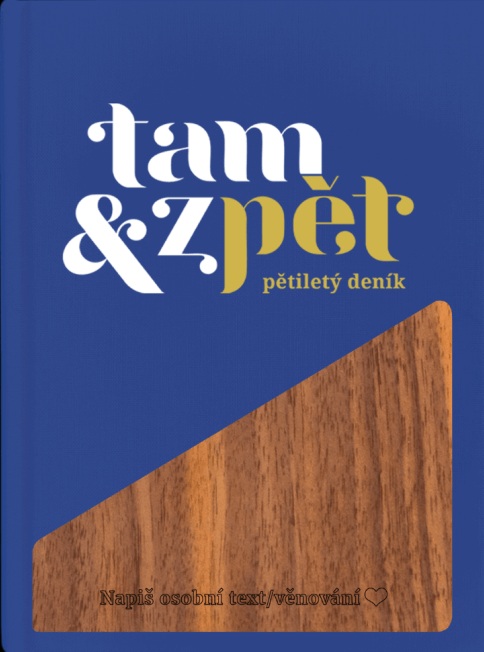 Tam a zpět - pětiletý deník 125x165 mm, mod/ořech
