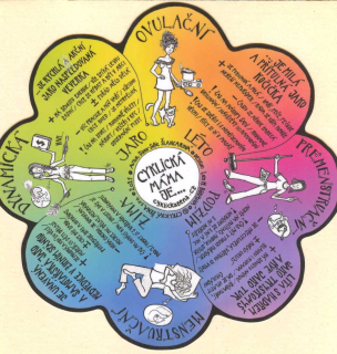 magnet Cyklická žena - pro děti (čtyřlístek)