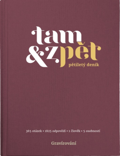 Tam a zpět - pětiletý deník 125x165 mm, vínový